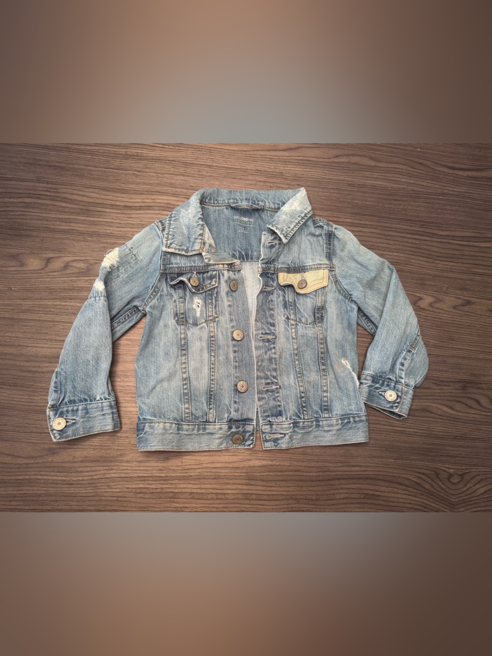 GAP Light Blue Distressed Denim Jacket for Kids